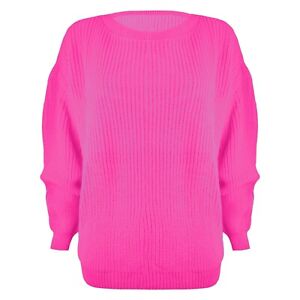 LADIES WOMENS CHUNKY BASIC KNITTED CASUAL COSY BAGGY WINTER JUMPER TOP SIZE S-XL