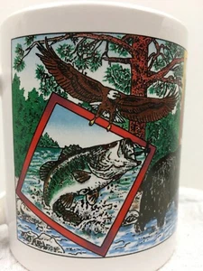 Ogunquit, Maine cerámica taza de café taza ciervo pez lobo águila oso 286* - Imagen 1 de 8