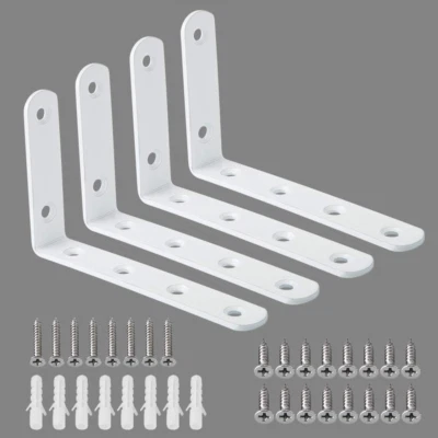 Heavy Duty White Floating Shelf Brackets, 5x3 Inch (Pack of 4) - Image 1 of 4
