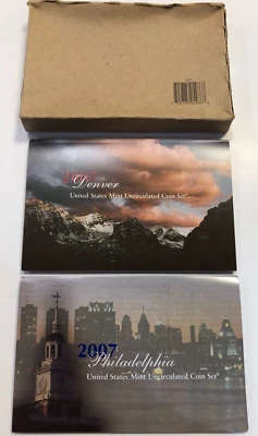 2007 Philadelphia & Denver Complete Uncirculated 28 Coin US Mint Set OGP - Image 1 of 4