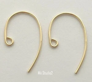 20pcs 14k Yellow Gold Filled Bass Clef Ear Wire E62g - Picture 1 of 4