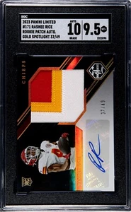 2023 Panini Rashee Rice 3 Color Rookie Patch Auto Kansas City Chiefs RPA Mahomes - Picture 1 of 2