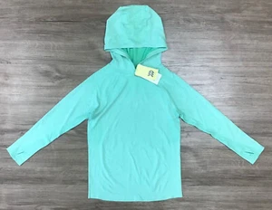 Girls' Long Sleeve Lightweight Stretch Hooded Seamless Pullover T-Shirt Green XS - Picture 1 of 4