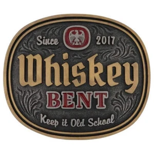 A1018WR Montana Silversmiths Keep it Old School Whisky Doblado Actitud Hebilla NUEVO - Imagen 1 de 2