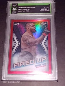 2024 Topps Chrome Red Refractor Gem Mint 10 UFC #FDP-11 Fired Up Justin Tafa 5/5 - Picture 1 of 5