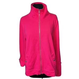 Relaxed Charter Club Women's Pink sweater, zip up front - Picture 1 of 5