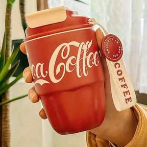 Red/White 11oz Travel Mug with Lid & Built-In Straw for Hot or Cold NIB - Picture 1 of 4