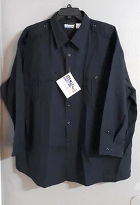 NEW- MEN'S BLAUER LONG SLEEVE WOOL BLEND BLACK POLICE SHIRT . SIZE 20.5 - Picture 1 of 8