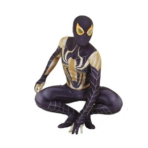 Golden Iron Spider-Man Jumpsuit Spiderman Cosplay Costume Halloween Adult/Kids - Picture 1 of 7