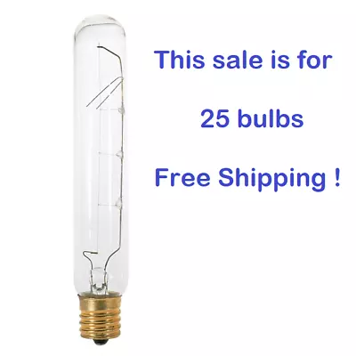 25 LOT SATCO S3222 25W 130V T6.5 CLR E17 INTERMEDIATE BASE FREEZER BULB - Image 1 of 2