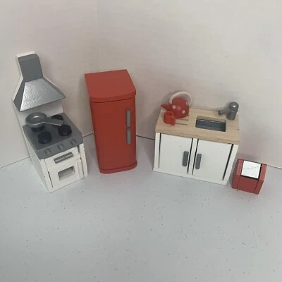 Le Toy Van Madera Casa de Muñecas Azúcar Ciruela Cocina Muebles Nevera Estufa Fregadero Foto 1 de 4