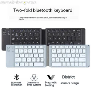 Mini Bluetooth Foldable Folding Travel Keyboard for Windows Android IOS Tablets - Picture 1 of 13