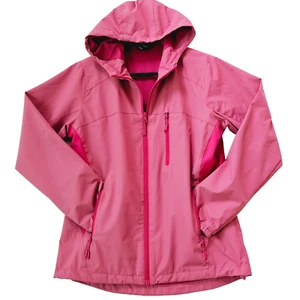 Natural Reflections windbreaker jacket hooded womens SZ M lined fitted pink - Picture 1 of 13