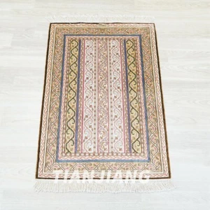 2x3ft Handmade Silk Area Rug Patchwork Antique Hand Knotted Carpet HF131B - Picture 1 of 8