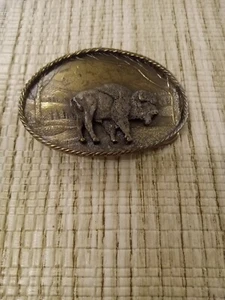 Great American Buckle Co. Buffalo #468 Schnalle Vintage 1981 schwer Made in USA - Bild 1 von 13