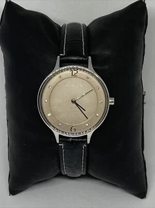 Skagen Anita SK2649 Women's Black Leather Analog Nude Dial Quartz Watch XR269 - Picture 1 of 12