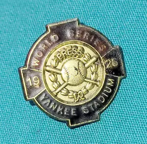 New York Yankees World Series Baseball Press Pin 1926 - Picture 1 of 2