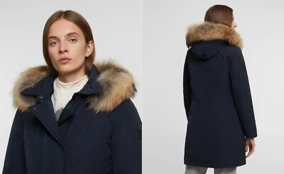 Abrigo Chaqueta Parka Vail Moderna Woolrich $750 Nuevo con Etiquetas en Azul Medianoche; Mediano Foto 1 de 4