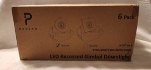 Popanu Canless Einbaustrahler Gimbal Downlight drehbar - Strahler 5 CCT 3", 6er Pack - Bild 1 von 4
