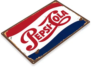 Pepsi Cola Logo Pop Soda Store Advertising Retro Bar Wall Decor Metal Tin Sign - Picture 1 of 4