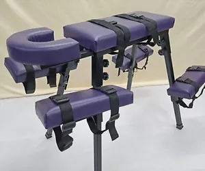 Spanking Bench Portable Bench Flogging BDSM Bench Purple Color With Headrest - Picture 1 of 8