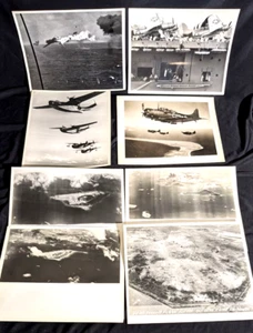 WW2 US Navy Press Photos Martin Mariner Douglas Dauntless Helldiver USS Yorktown - Picture 1 of 24