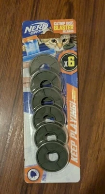 Nerf Catnip Disc Blaster Reloads 6 Disc Refill - New In Sealed Package Cat Toy - Image 1 of 2