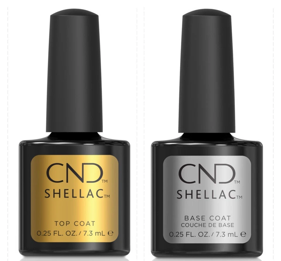 **Set CND Shellac Base & Top Coat Orginal 2 * 7,3 ml Nuovo ! 💅 - Immagine 1 di 1