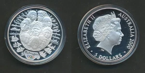 Australia: 2000 $5 Sydney Olympic - Sea Change #2. 1oz silver, cat $85.  - Bild 1 von 1