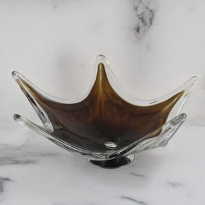 Murano Glass Centerpiece Amber C.1970S Vintage Retro Style - Picture 1 of 3