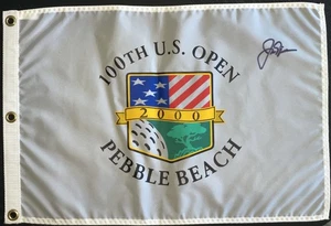 Jack Nicklaus Signed 2000 US Open Pin Flag JSA LOA Last Open Pebble Beach Golf - Picture 1 of 3