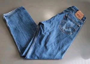 Vintage Levis 501 Jeans Herren 38 x 34 Blau Button Fly Fade Medium Wash - Bild 1 von 9