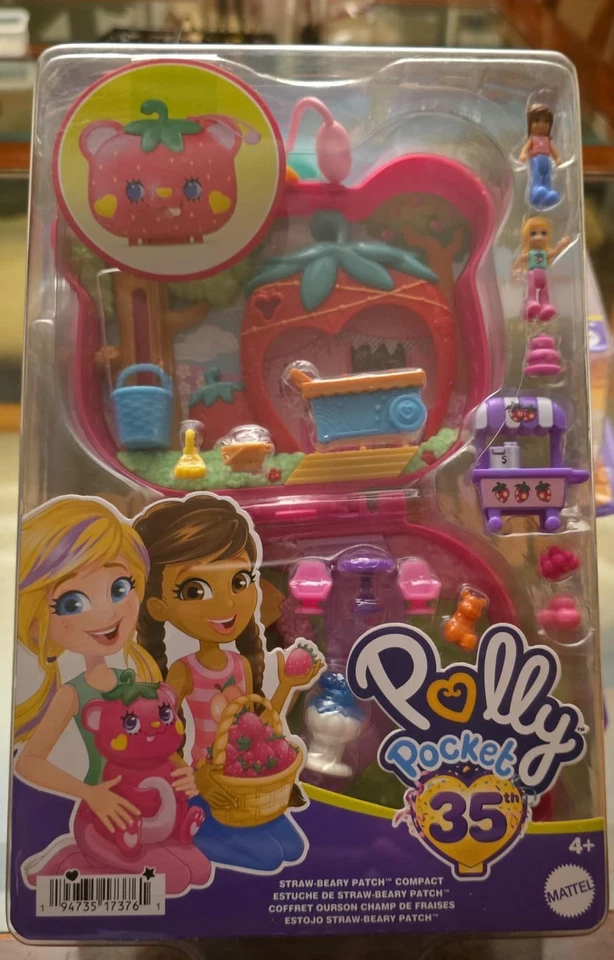 MATTEL Polly Pocket Dolls And Playset Travel Toys Straw-Beary HRD35