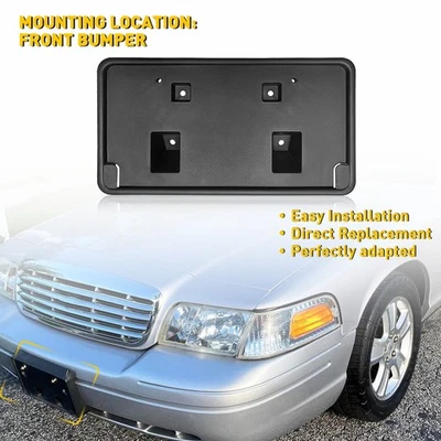 Soporte de marco de matrícula de parachoques delantero para Ford 1998-2011 Crown Victoria Foto 1 de 4