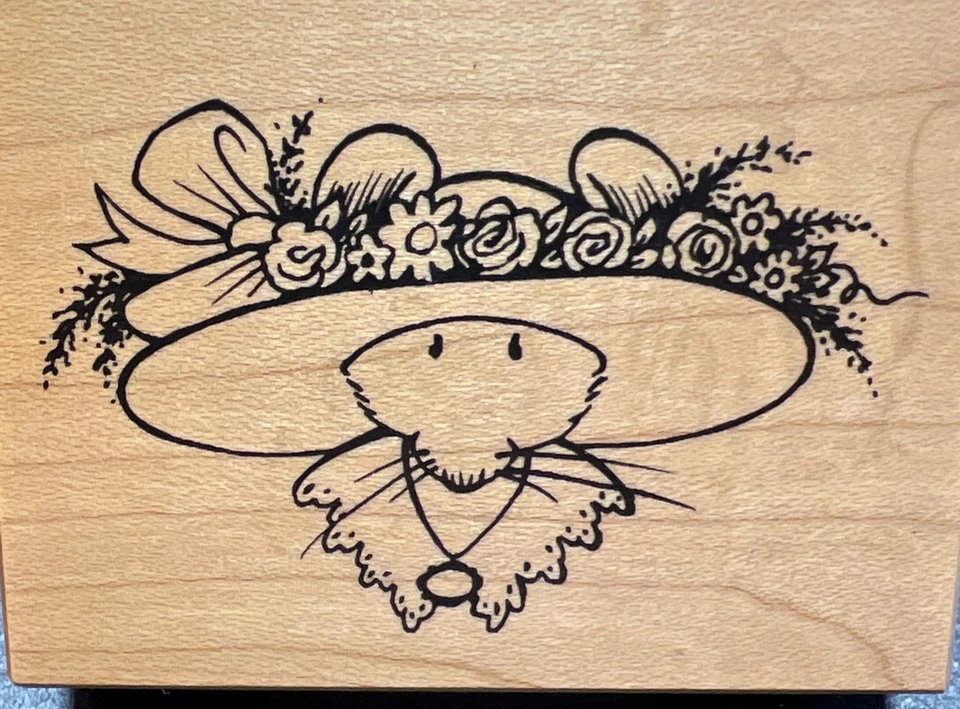 Sugar & Mice PSX F-2663 Flor Ratón SELLO DE GOMA 1999 SOMBRERO DE PRIMAVERA Foto 1 de 4