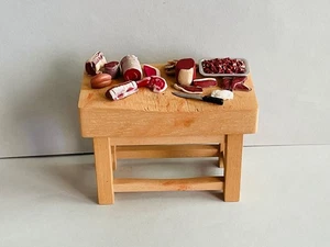 1:12 scale Dolls house Artisan Butchers Table/Block by Ray & Christine Lincoln - Picture 1 of 6