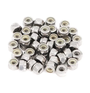 50pcs 1/4-20 Inch Nylon Inserted Self Locking Nuts 304 Stainless Steel, 1/4"-... - Picture 1 of 7