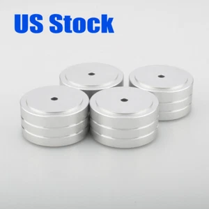 Juego de 4 piezas de altavoz de audio de aluminio HIFI subwoofer aislamiento almohadilla para pies soporte-plateado - Imagen 1 de 8