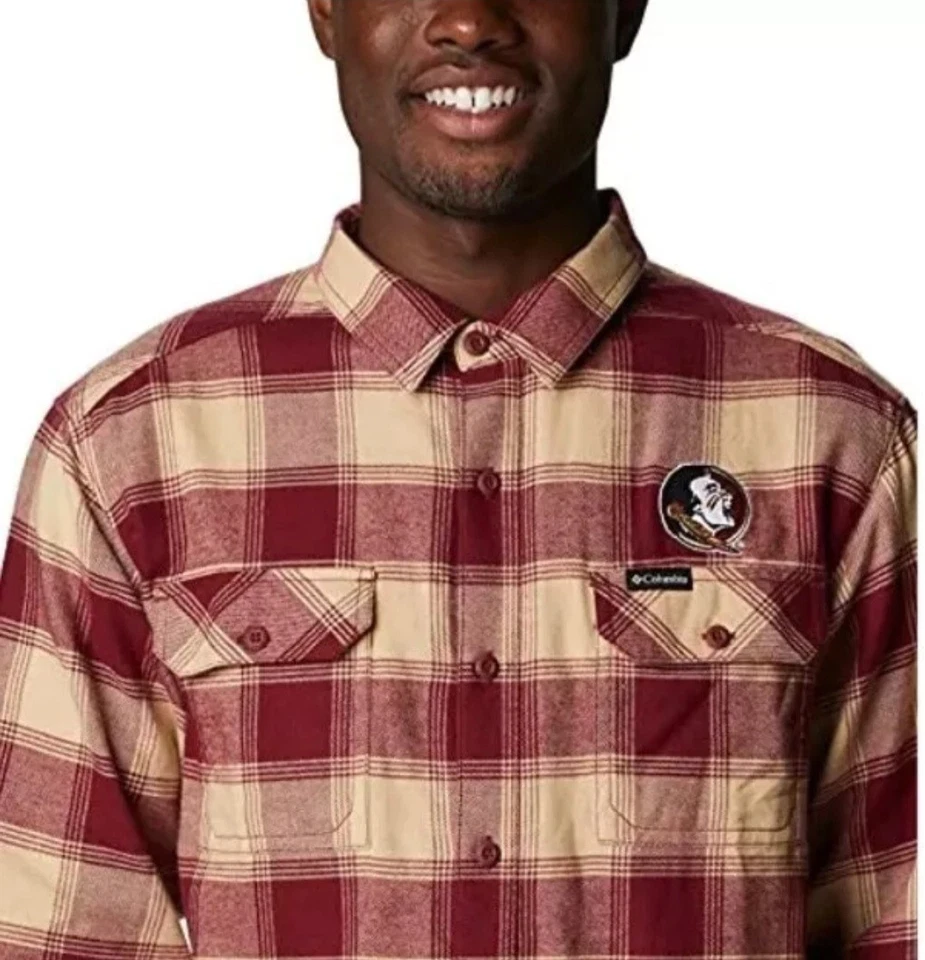 Columbia Flare Gun Flannel LS Shirt Dallas Cowboys Plaid Men's Size XL