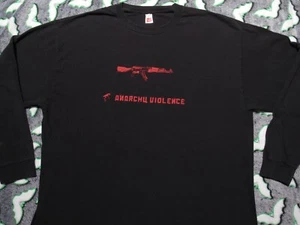 Y2K GISM Anarchy Violence Gun T-SHIRT 2XL LS G.I.S.M Hardcore Punk Japan Crust - Picture 1 of 8
