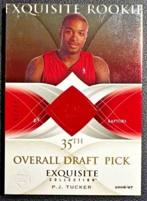 P.J. TUCKER 2006-07 Upper Deck Exquisite Collection Rookie Gold Parallel 11/25 - Image 1 of 2