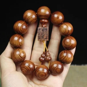 Männer Frau Natur Grade A Huanghuali Armband - 20 mm Gebetsperlen Glück Schmuck - Bild 1 von 8