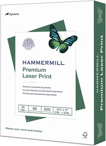 Hammermill Printer Paper, Premium Laser Print 32 Lb, 8.5 X 11-98 Bright, Made in - Picture 1 of 12
