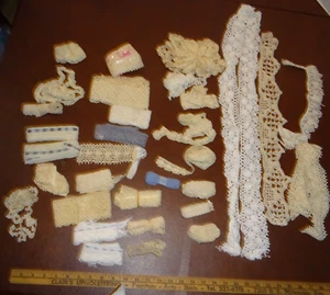 Vintage Cotton lace Old Stock White; Ecru; blue 1/2" to *4 3/4" large lot - Picture 1 of 8