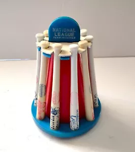 Vintage 1970s MLB National League Team Insignias Mini Baseball Bat Coin Bank - Picture 1 of 5