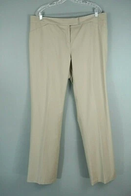 Pantalón Ellen Tracy Beige 16 Algodón Sólido Frente Plano Trabajo Casual Día 1001 Foto 1 de 4