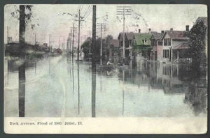 1908 PPC Joliet IL York Ave Flood Of 1903 - Bild 1 von 1