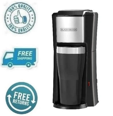 Nueva cafetera de una sola porción BLACK+DECKER cafetera de bebidas calientes con taza de viaje 16 oz Foto 1 de 4