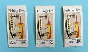 Fishing Flies 29¢ Booklets of 20 = 60 Stamps | Scott #2545-2549 BK189 | FV$17.40 - Picture 1 of 3