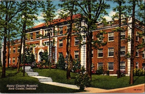 Tarjeta postal de colección Indiana Henry County Hospital New Castle tarjeta de lino - Imagen 1 de 2